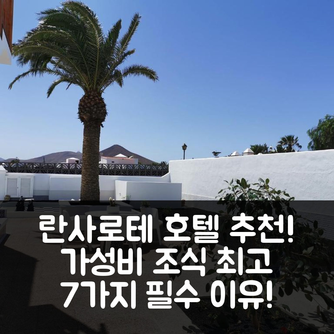 란사로테 숙소 여행 호텔 추천 아파트먼트 안요마카르 | 가성비와 조식이 뛰어난 7가지 추천 이유