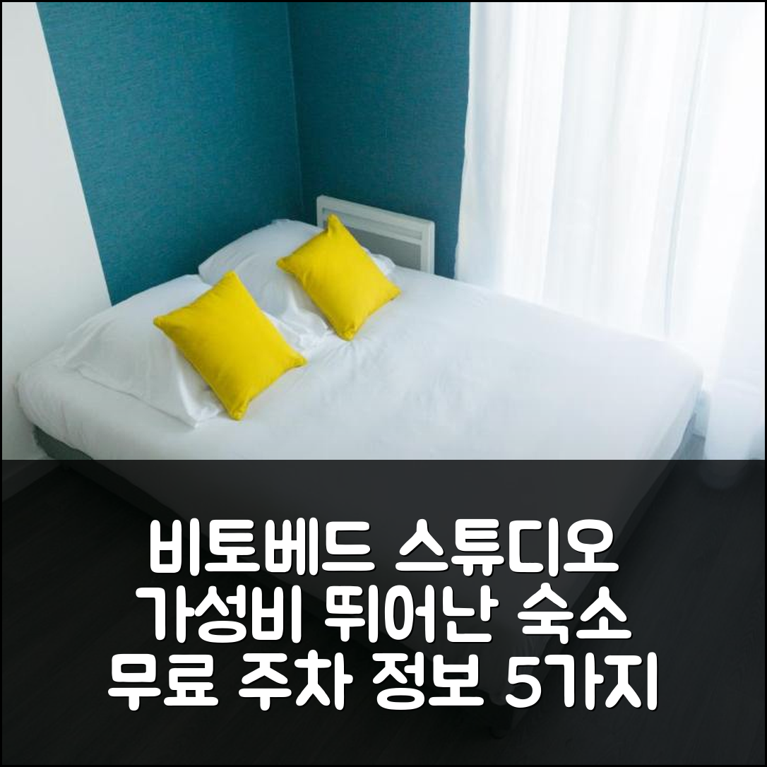 빌팽트 숙소 여행 호텔 추천 비토베드 스튜디오 | 위치와 가성비 뛰어난 무료 주차 정보 5가지